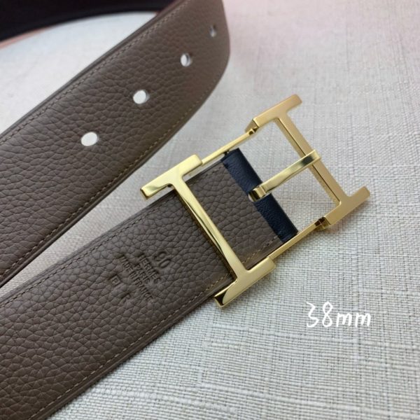 Hermes H Belt Buckle & Reversible Brown For Women - Image 4