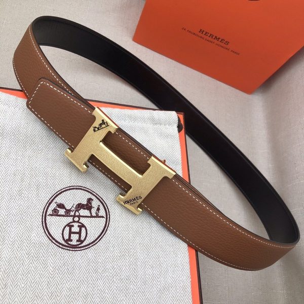 Hermes H Belt Buckle & Reversible Brown For Women