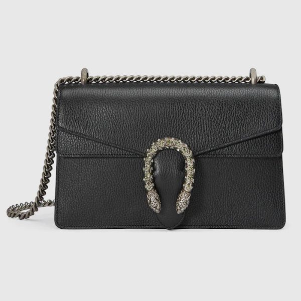 Gucci DIONYSUS GG Black Leather Small Shoulder Bag