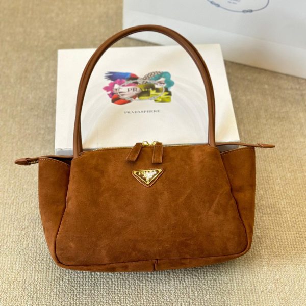 Prada Medium Suede Shoulder Bag (Replica) - Image 3