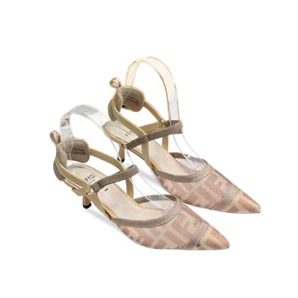 Fendi Colibrì lite ff mesh medium-heeled slingbacks  (Replica)