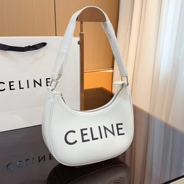 Celine Triomphe Half Moon Leather Handbag Shoulder Bag (Replica) - Image 6