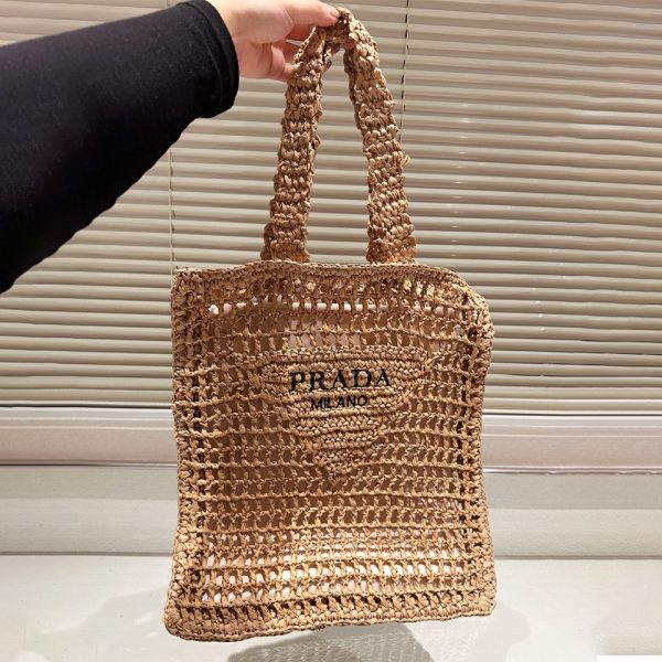 Prada Grass Woven Shoulder Bag Handbag（Replica） - Image 4