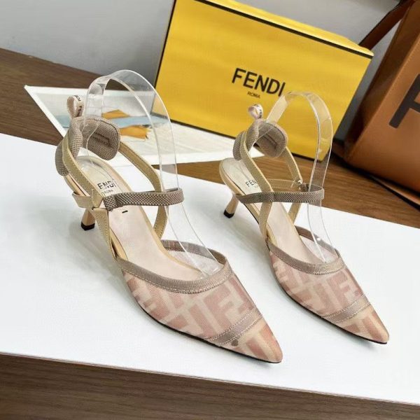 Fendi Colibrì lite ff mesh medium-heeled slingbacks  (Replica) - Image 2