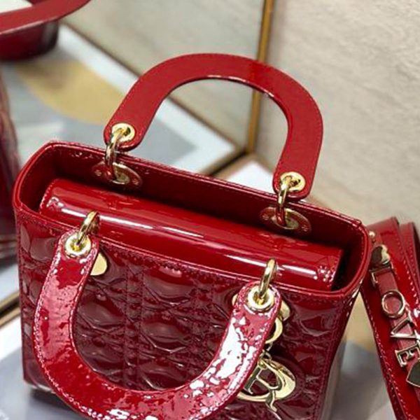 Dior Small Lady Bag - Lacquered Calfskin (Replica) - Image 11