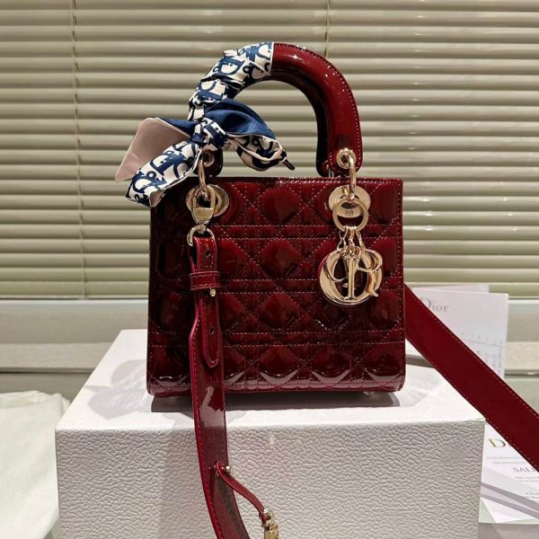 Dior Small Lady Bag - Lacquered Calfskin (Replica) - Image 7