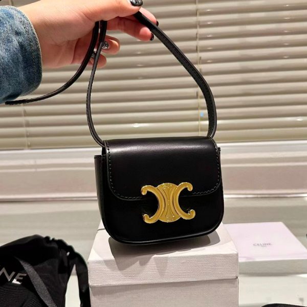 CELINE MINI TRIOMPHE IN SHINY CALFSKIN(Replica) - Image 2