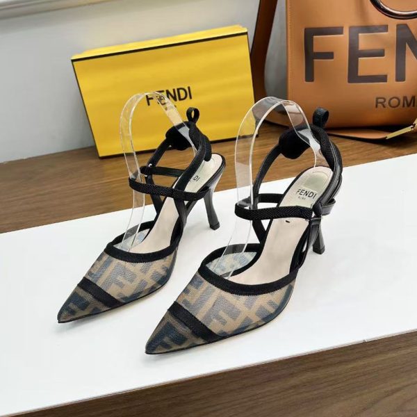 Fendi Colibrì lite ff mesh medium-heeled slingbacks  (Replica) - Image 3