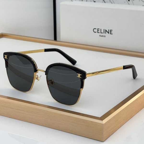 Celine  Metal Front Frame Logo  sunglasses Top quality （Replica）