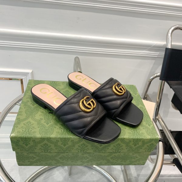 Gucci Double G leather sandals (Replica) - Image 4