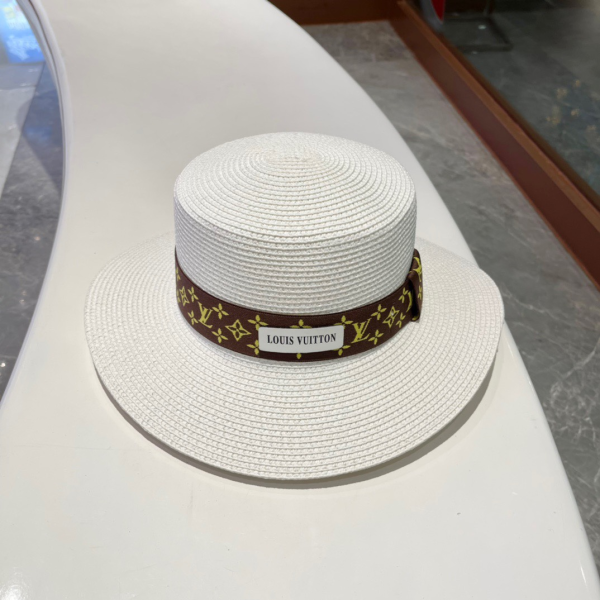 Louis Vuitton LV Flat Straw Beach Hat Sunhat （Replica） - Image 2