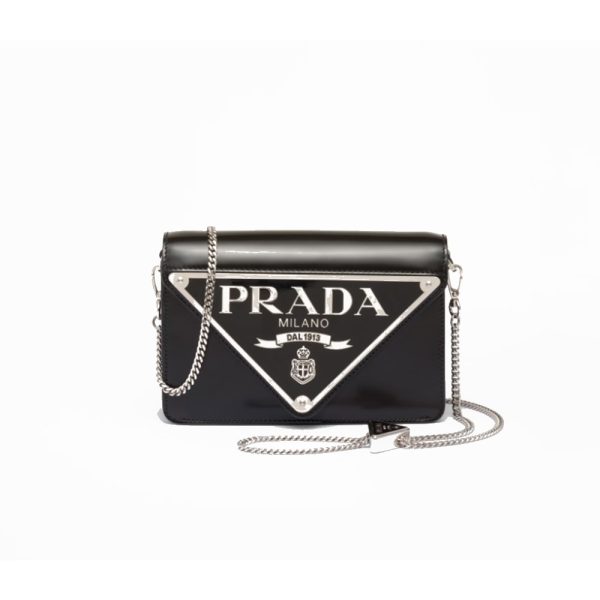 Prada Shiny Leather Shoulder Mini Bag