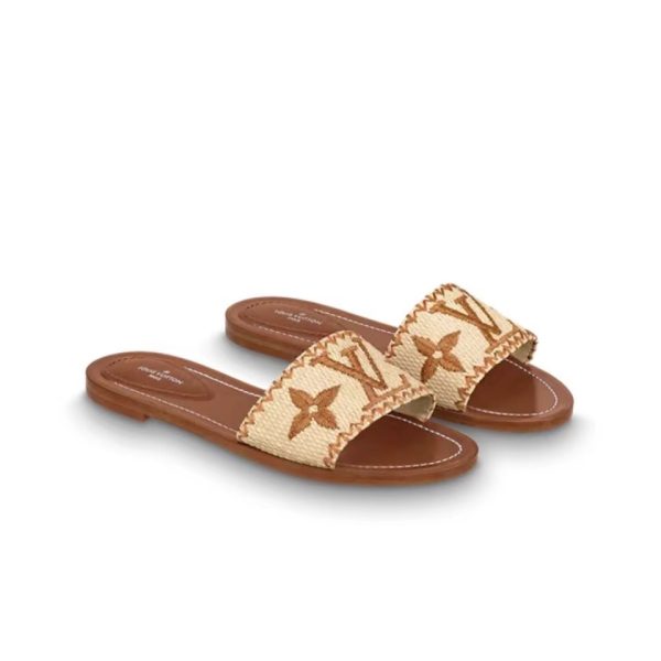 Louis Vuitton LV Lock lt Flat Flat Sandals Slide (Replica)