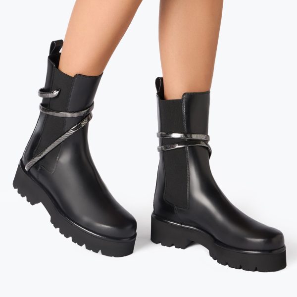 Rene Caovolla Juniper Black And Silver Biker Boots (Replica) - Image 2