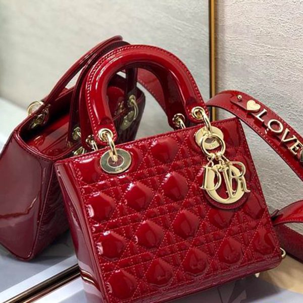 Dior Small Lady Bag - Lacquered Calfskin (Replica) - Image 9