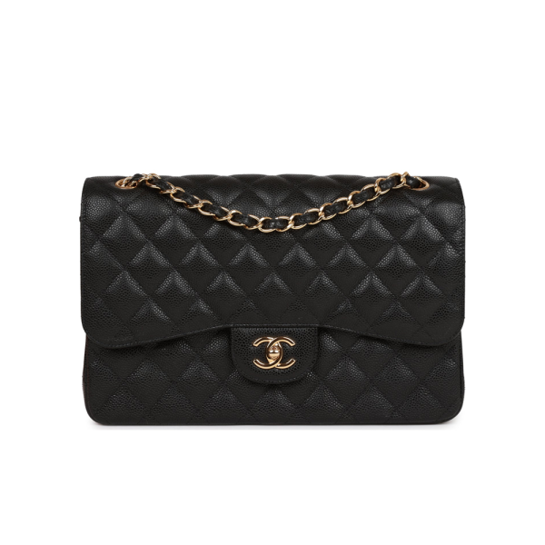 CHANEL Caviar Quilted Jumbo Double Flap Black 30CM(Replica)