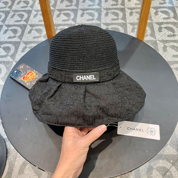 Chanel Knitted Breathable Bow Basin Hat Sunhat （Replica）