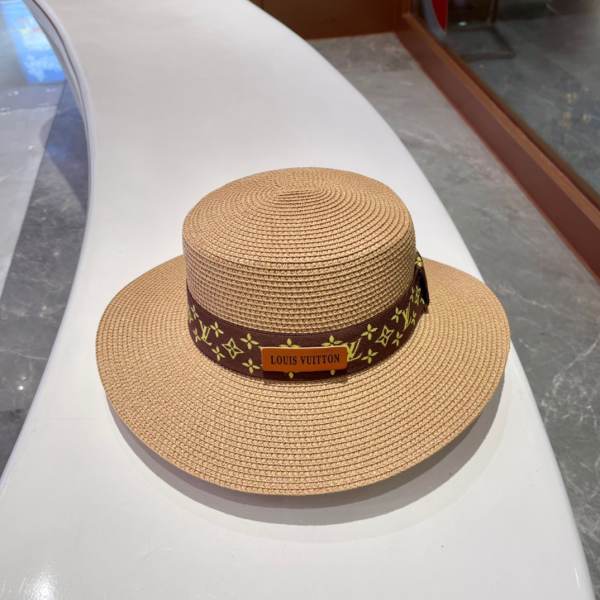 Louis Vuitton LV Flat Straw Beach Hat Sunhat （Replica） - Image 3