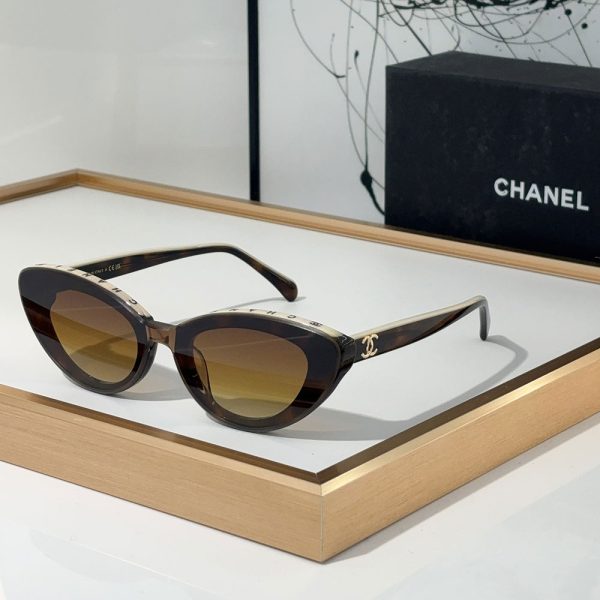 Chanel  Mirror leg Logo Cat-eye Sunglasses Top quality （Replica）