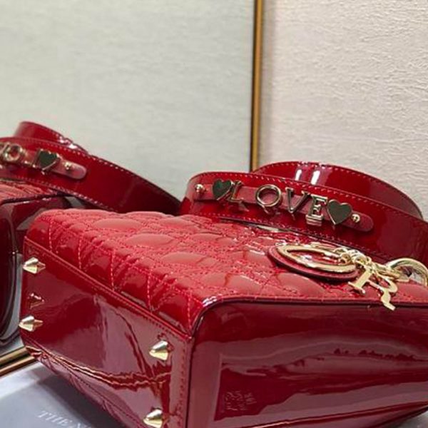 Dior Small Lady Bag - Lacquered Calfskin (Replica) - Image 10