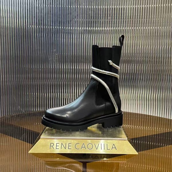 Rene Caovolla Juniper Black And Silver Biker Boots (Replica) - Image 5