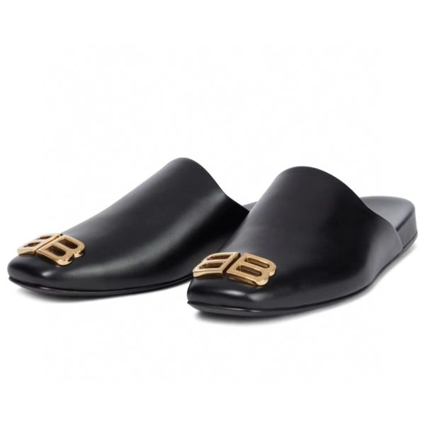 Balenciaga Leather Round toe Slippers Slide Sandal(Replica)