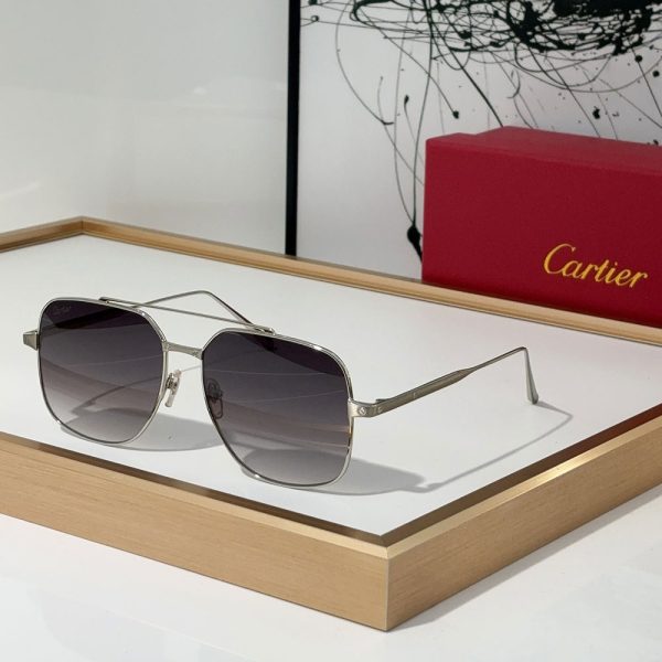 Cartier  Slim Metal Frame sunglasses Top quality （Replica） - Image 4