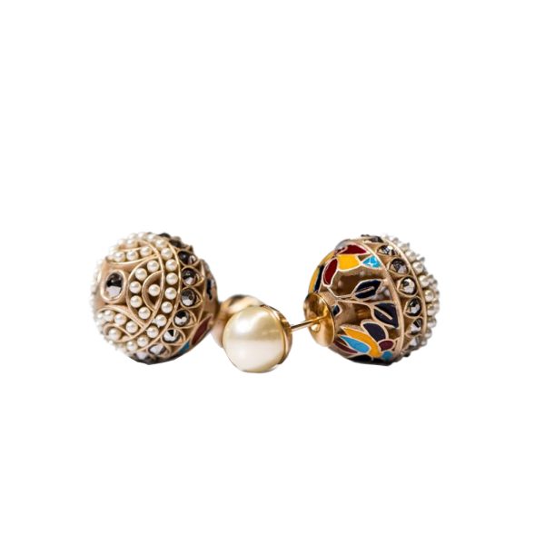 Christian Dior Round Pearl Earrings